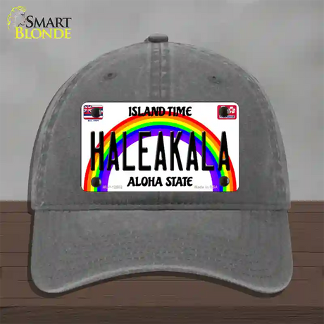 Haleakala Hawaii Novelty License Plate Hat Unconstructed Cotton / Charcoal