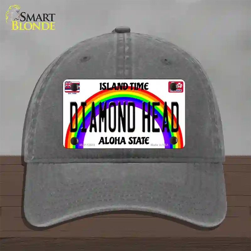 Diamond Head Hawaii Novelty License Plate Hat Unconstructed Cotton / Charcoal