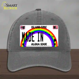 Made In Hawaii Silhouette Novelty License Plate Hat Unconstructed Cotton / Charcoal