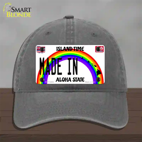 Made In Hawaii Silhouette Novelty License Plate Hat Unconstructed Cotton / Charcoal