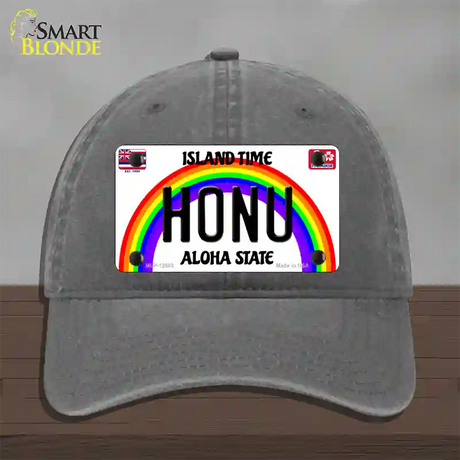 Honu Hawaii Novelty License Plate Hat Unconstructed Cotton / Charcoal