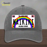 Waikiki Hawaii Novelty License Plate Hat Unconstructed Cotton / Charcoal