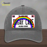 Sugar Cane Hawaii Novelty License Plate Hat Unconstructed Cotton / Charcoal