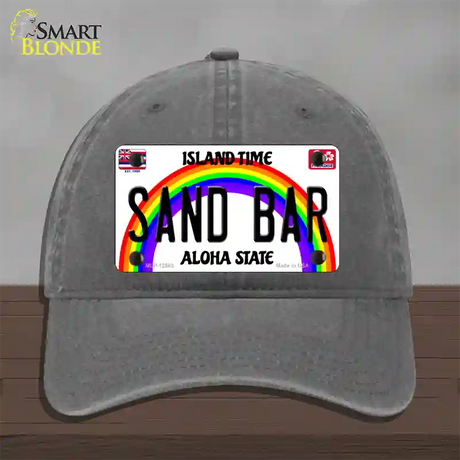 Sand Bar Hawaii Novelty License Plate Hat Unconstructed Cotton / Charcoal