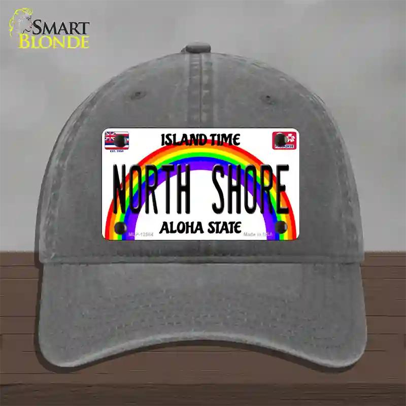 North Shore Hawaii Novelty License Plate Hat Unconstructed Cotton / Charcoal