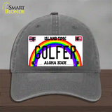 Golfer Hawaii Novelty License Plate Hat Unconstructed Cotton / Charcoal