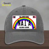 Naia Hawaii Novelty License Plate Hat Unconstructed Cotton / Charcoal