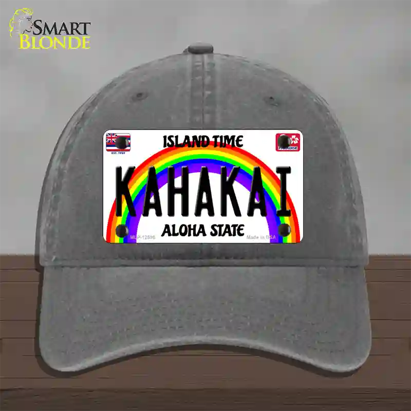 Kahakai Hawaii Novelty License Plate Hat Unconstructed Cotton / Charcoal