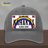 Kahakai Hawaii Novelty License Plate Hat Unconstructed Cotton / Charcoal