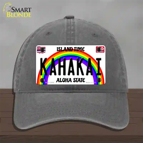 Kahakai Hawaii Novelty License Plate Hat Unconstructed Cotton / Charcoal