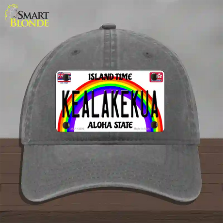 Kealakekua Hawaii Novelty License Plate Hat Unconstructed Cotton / Charcoal