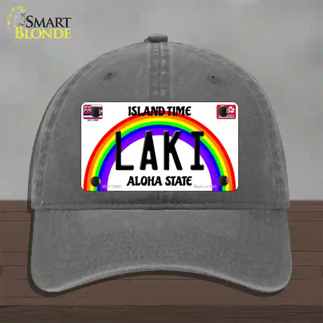 Laki Hawaii Novelty License Plate Hat Unconstructed Cotton / Charcoal