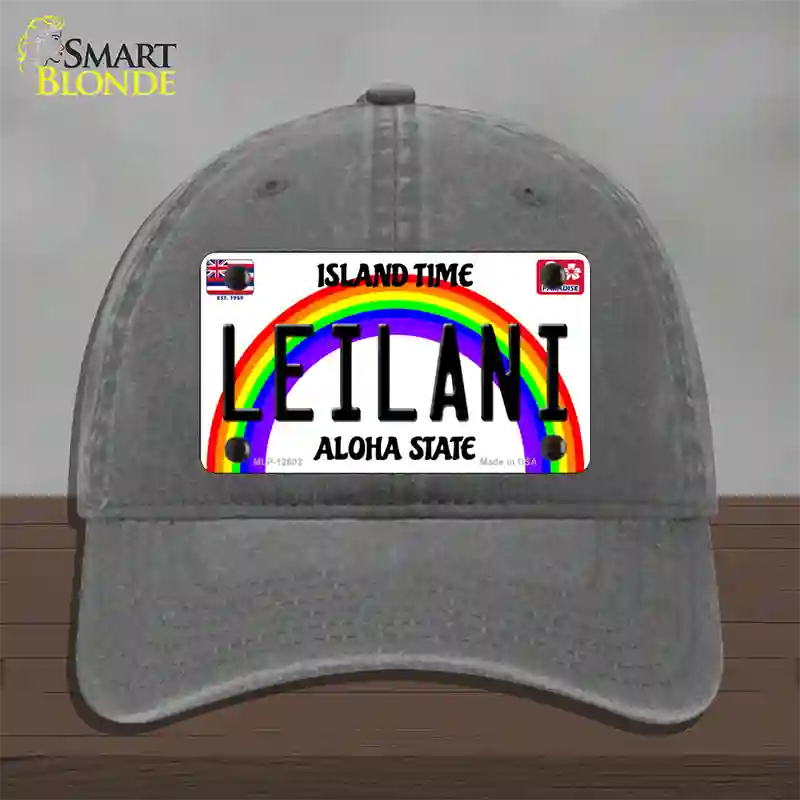 Leilani Hawaii Novelty License Plate Hat Unconstructed Cotton / Charcoal