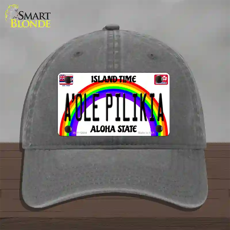 A Ole Pilikia Hawaii Novelty License Plate Hat Unconstructed Cotton / Charcoal