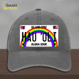 Hau Oli Hawaii Novelty License Plate Hat Unconstructed Cotton / Charcoal