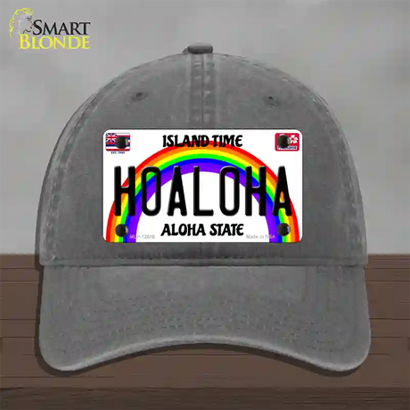 Hoaloha Hawaii Novelty License Plate Hat Unconstructed Cotton / Charcoal