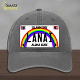 Lanai Hawaii Novelty License Plate Hat Unconstructed Cotton / Charcoal