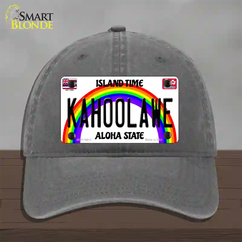 Kahoolawe Hawaii Novelty License Plate Hat Unconstructed Cotton / Charcoal