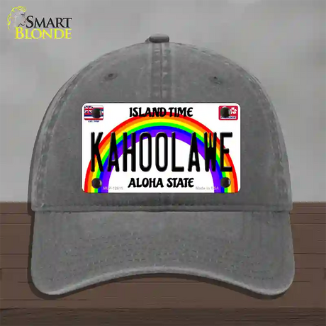 Kahoolawe Hawaii Novelty License Plate Hat Unconstructed Cotton / Charcoal