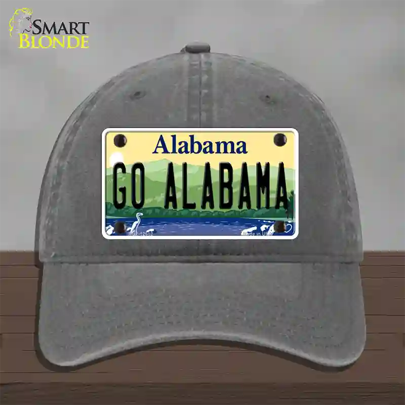 Go Alabama Novelty License Plate Hat Unconstructed Cotton / Charcoal