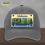 Crimson Tide Fan Novelty License Plate Hat Unconstructed Cotton / Charcoal