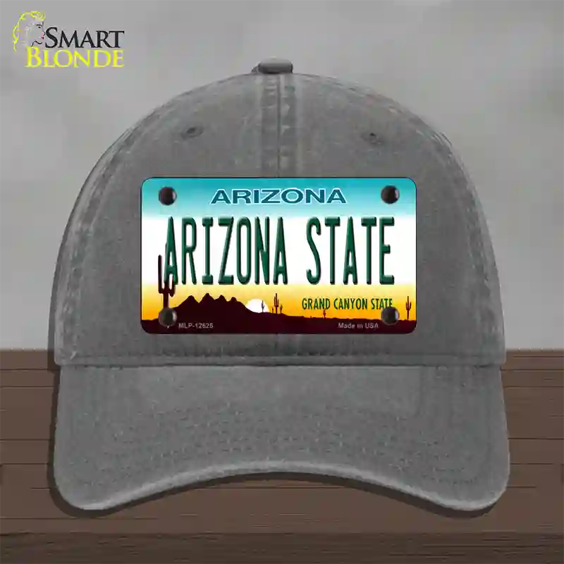 Arizona State Novelty License Plate Hat Unconstructed Cotton / Charcoal