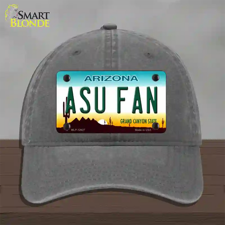 Arizona State Fan Novelty License Plate Hat Unconstructed Cotton / Charcoal