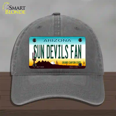 Sun Devils Fan Novelty License Plate Hat Unconstructed Cotton / Charcoal