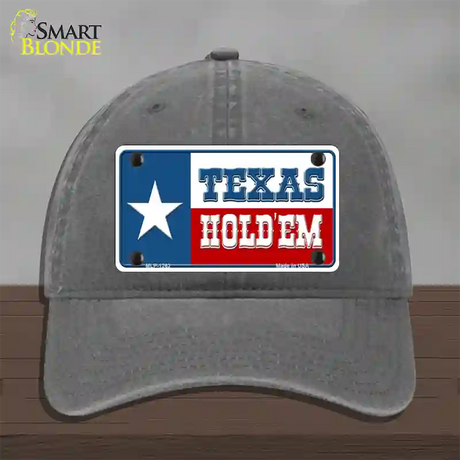 Texas Hold Em Novelty License Plate Hat Unconstructed Cotton / Charcoal