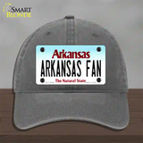 Arkansas Fan Novelty License Plate Hat Unconstructed Cotton / Charcoal