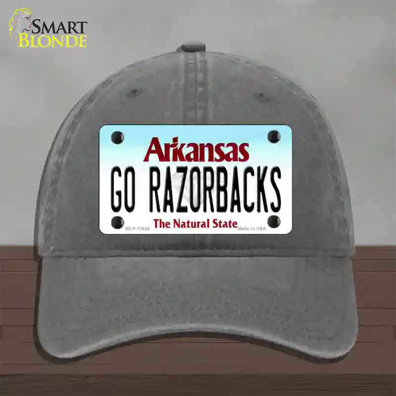 Go Razorbacks Novelty License Plate Hat Unconstructed Cotton / Charcoal