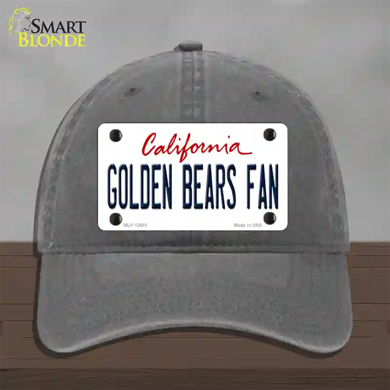 Golden Bears Fan Novelty License Plate Hat Unconstructed Cotton / Charcoal