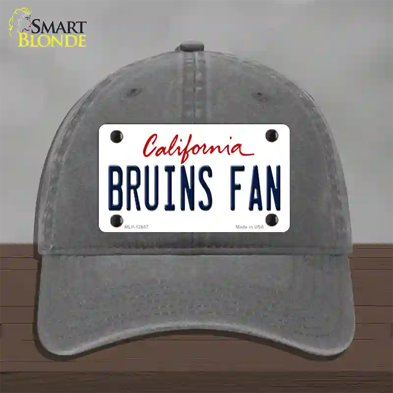 Bruins Fan Novelty License Plate Hat Unconstructed Cotton / Charcoal