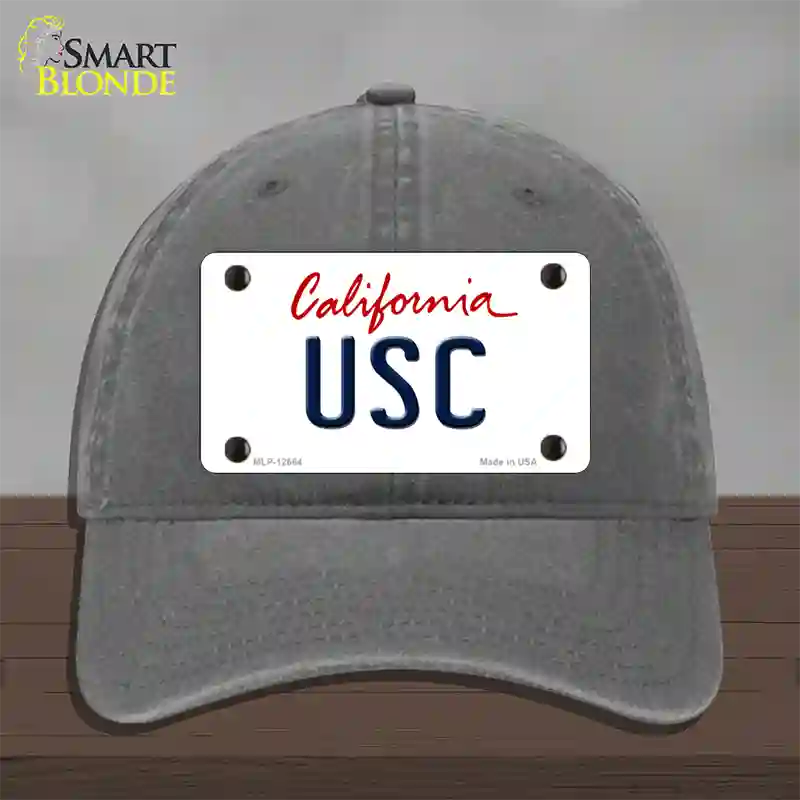 USC Novelty License Plate Hat Unconstructed Cotton / Charcoal