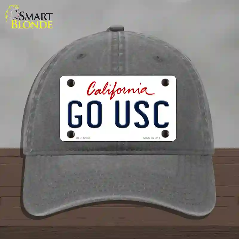 Go USC Novelty License Plate Hat Unconstructed Cotton / Charcoal