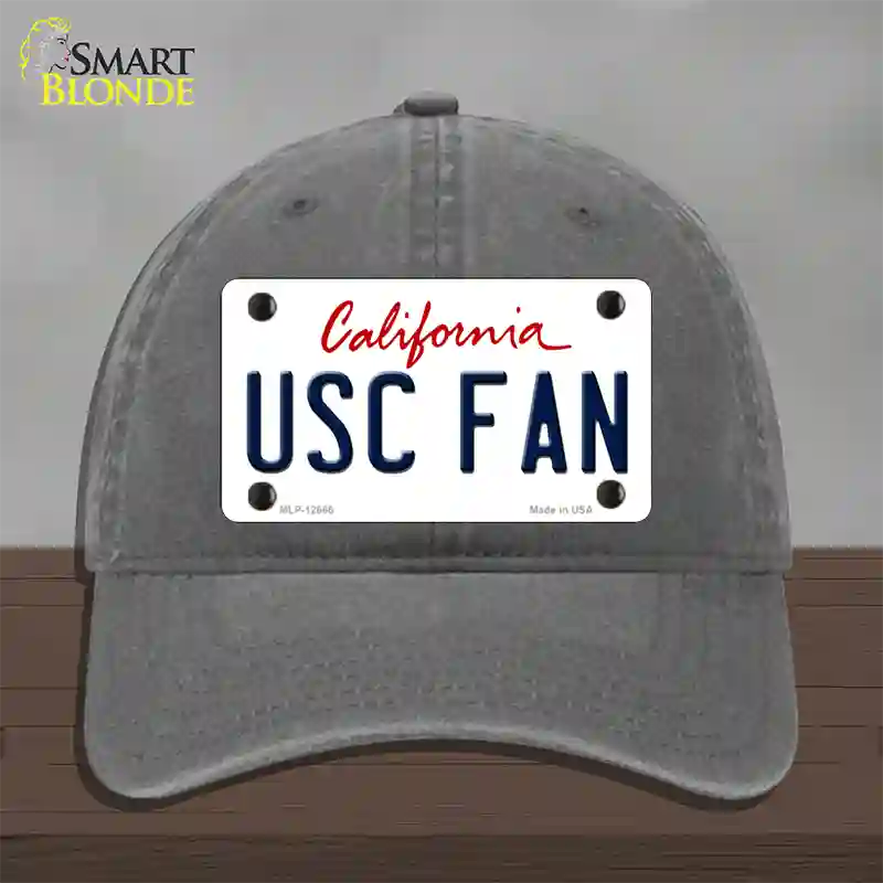 USC Fan Novelty License Plate Hat Unconstructed Cotton / Charcoal