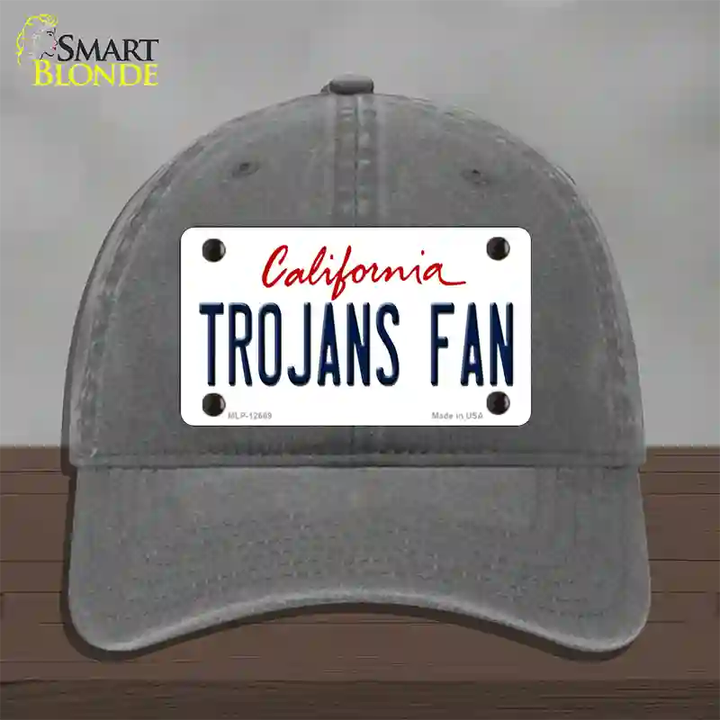 Trojans Fan Novelty License Plate Hat Unconstructed Cotton / Charcoal