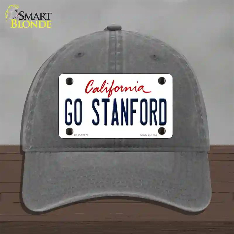 Go Stanford Novelty License Plate Hat Unconstructed Cotton / Charcoal