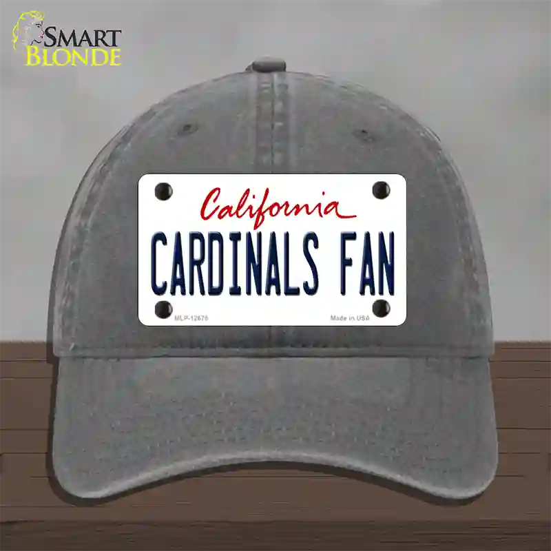 Cardinals Fan Novelty License Plate Hat Unconstructed Cotton / Charcoal