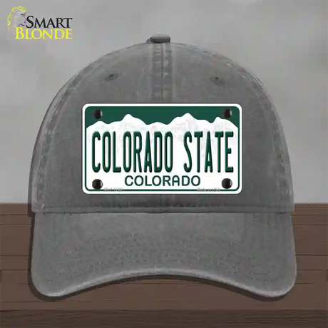 Colorado State Univ Novelty License Plate Hat Unconstructed Cotton / Charcoal