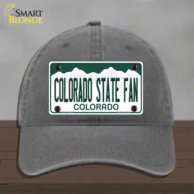 Colorado State Fan Novelty License Plate Hat Unconstructed Cotton / Charcoal