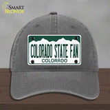 Colorado State Fan Novelty License Plate Hat Unconstructed Cotton / Charcoal