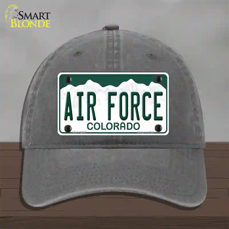 Air Force Novelty License Plate Hat Unconstructed Cotton / Charcoal