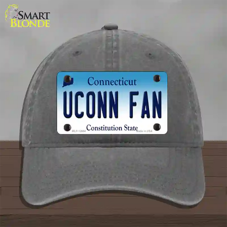 UConn Fan Novelty License Plate Hat Unconstructed Cotton / Charcoal