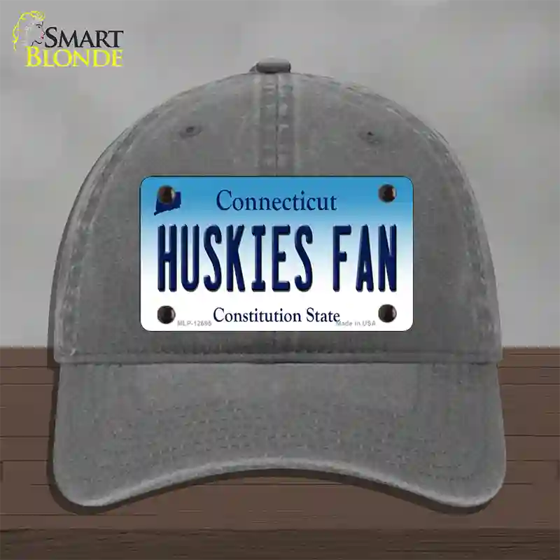 Huskies Fan Novelty License Plate Hat Unconstructed Cotton / Charcoal