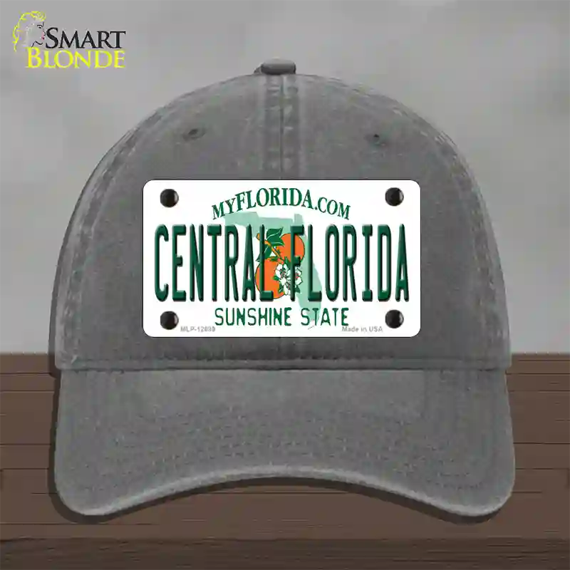 Central Florida Novelty License Plate Hat Unconstructed Cotton / Charcoal