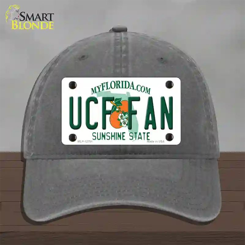 UCF Fan Novelty License Plate Hat Unconstructed Cotton / Charcoal