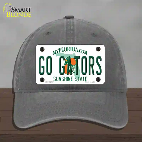 Go Gators Novelty License Plate Hat Unconstructed Cotton / Charcoal