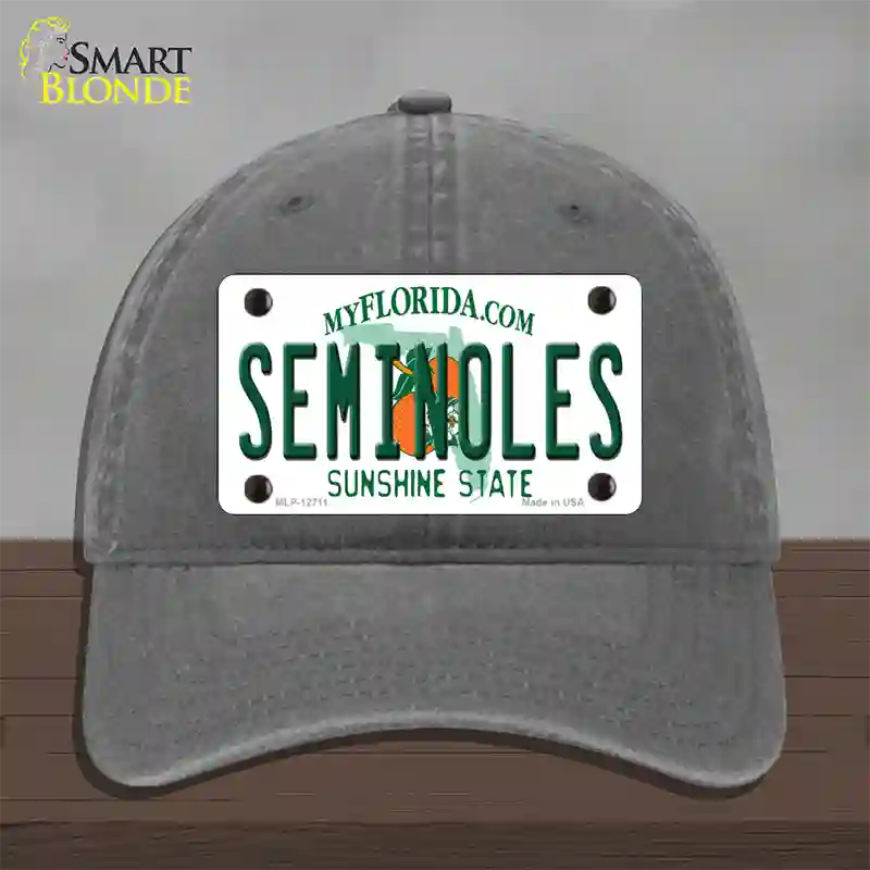 Seminoles Novelty License Plate Hat Unconstructed Cotton / Charcoal