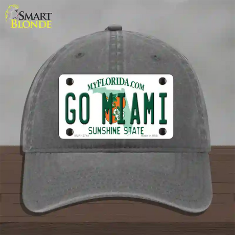 Go Miami Novelty License Plate Hat Unconstructed Cotton / Charcoal